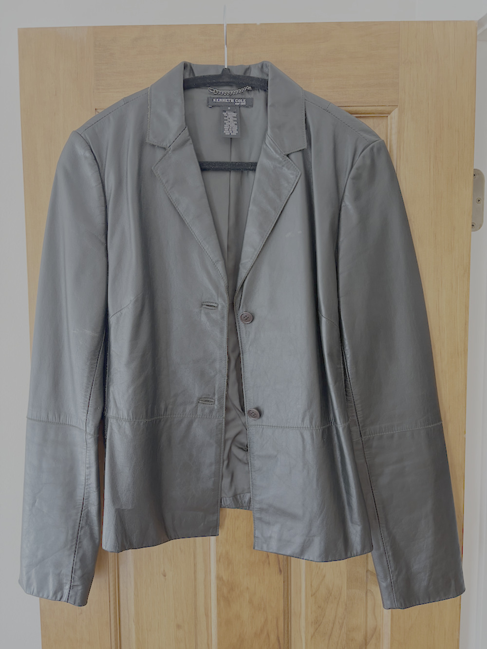 90s/Y2K Kenneth Cole Black 100% Genuine Leather Jacket Women’s Size Small